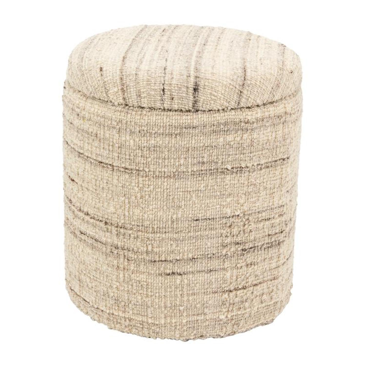 Pouf coffre en laine grise AUBRY GASPARD rangement gain de place 40 cm pour chambre