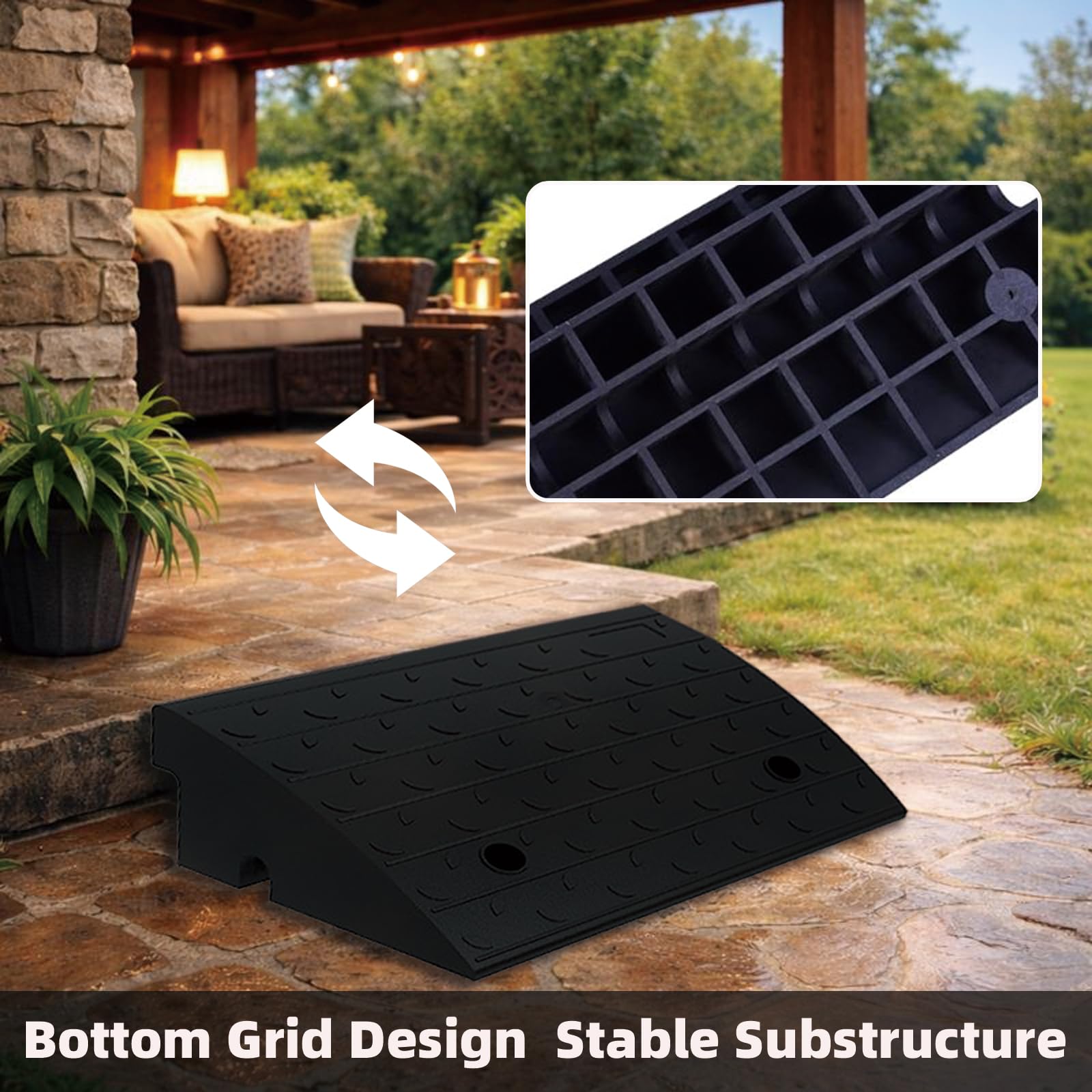 Snapklik.com : BESEA 2Pack Rubber Curb Ramp 6