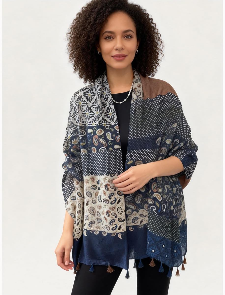 Soft Scarf for Women Girls Boho Large Lightweight Scarves Shawls Wraps for Four Seasons 70 x 35 inches - Image 6