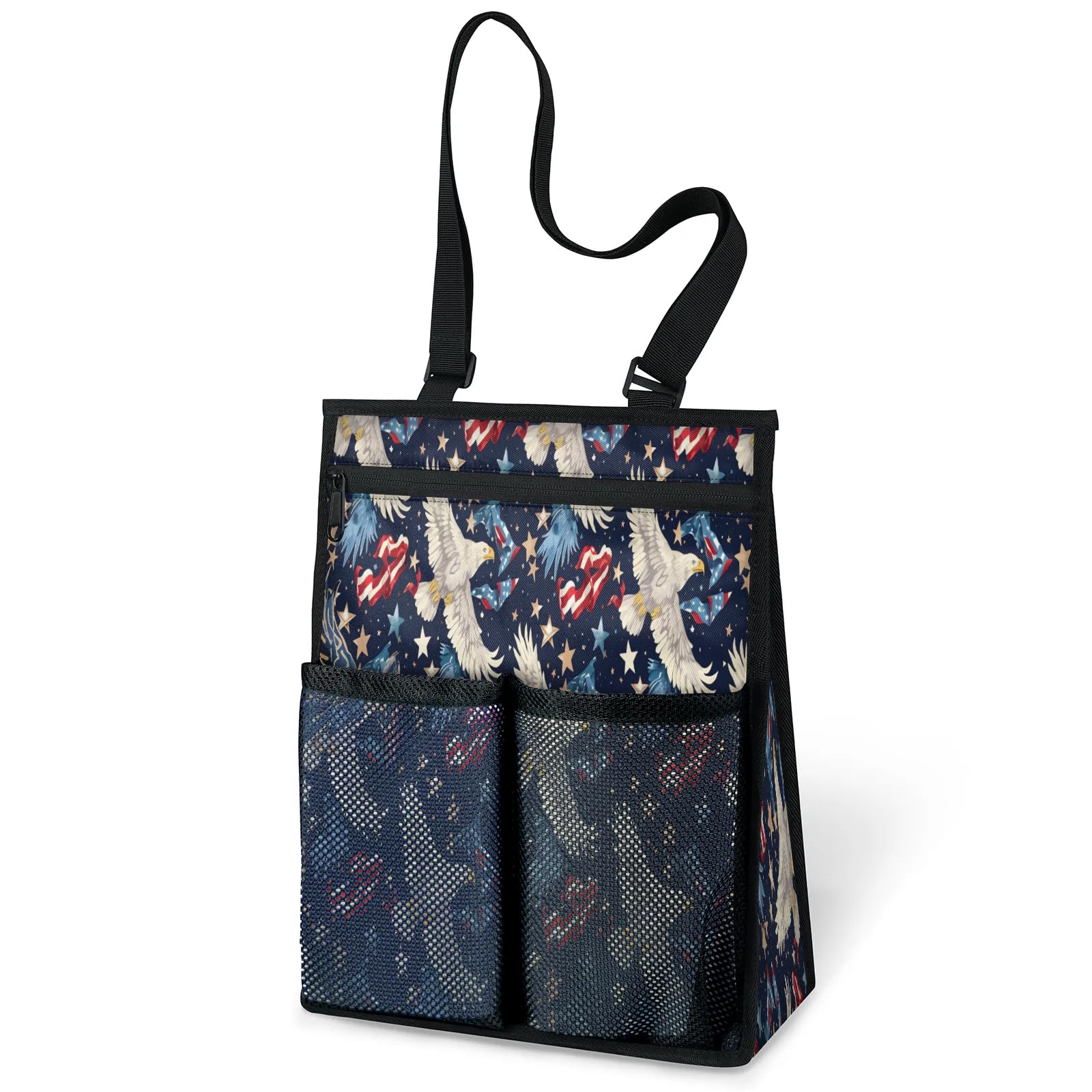 Ourtheme Independence Day American Portable Shower Bag for Travel Gym Camp Beach Tote Shower Caddy Bags Hanging Toiletry