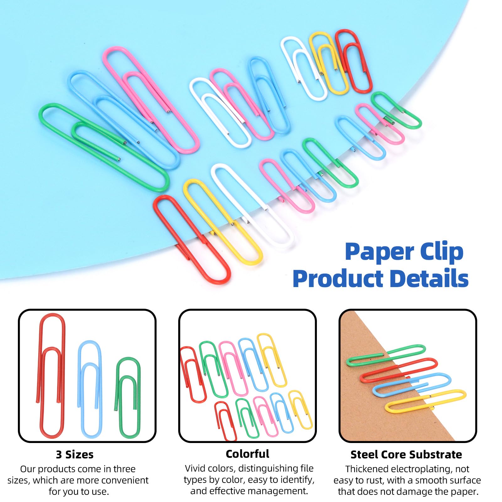 350-Piece Paper Clips & Binder Clips Set - Assorted Sizes, Metal, Storage Box