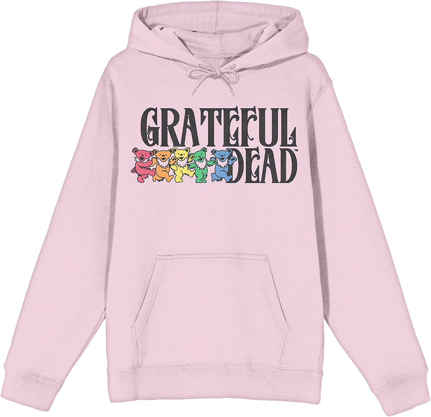 Bioworld Grateful Dead Rainbow Bears Logo Adult Cradle Pink Long Sleeve Hooded Sweatshirt