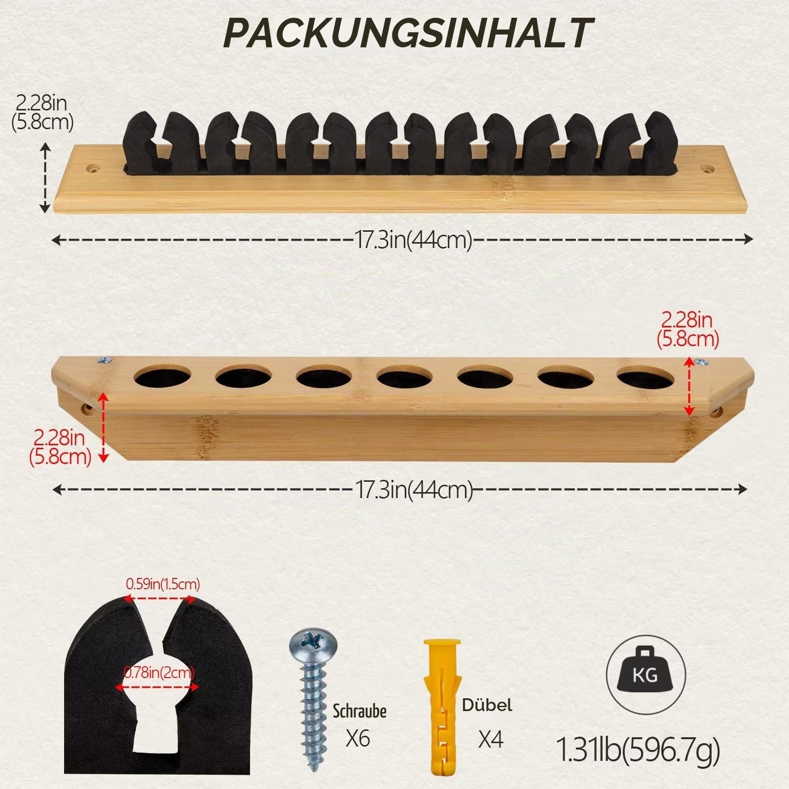 THKFISH Rutenständer Angelruten Angelrutenhalter für Garage Holz Angelstange Wand Rack Store 7 Angelrute Combos,1 Paar Vertikales