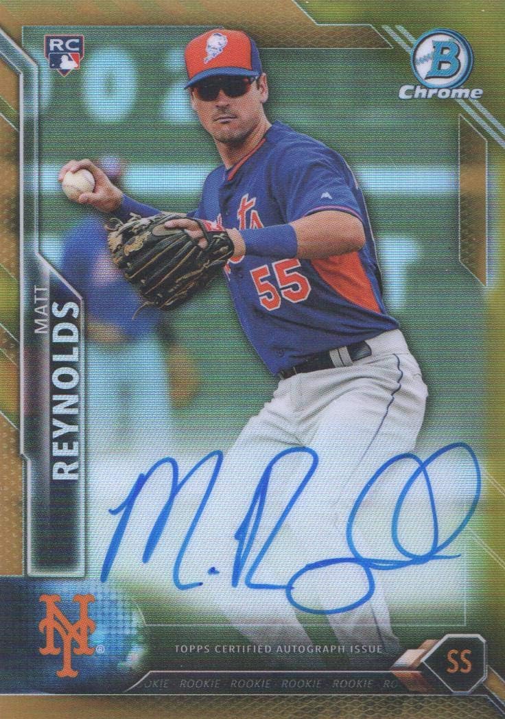2016 Bowman Chrome Baseball Gold Refractor #BCAR-MR Matt Reynolds RC AUTO 10/50
