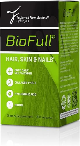 BioFull Uñas para el cabello y la piel, vitaminas de biotina para cabello, piel y uñas, suplemento de biotina y colágeno para mujeres y hombres