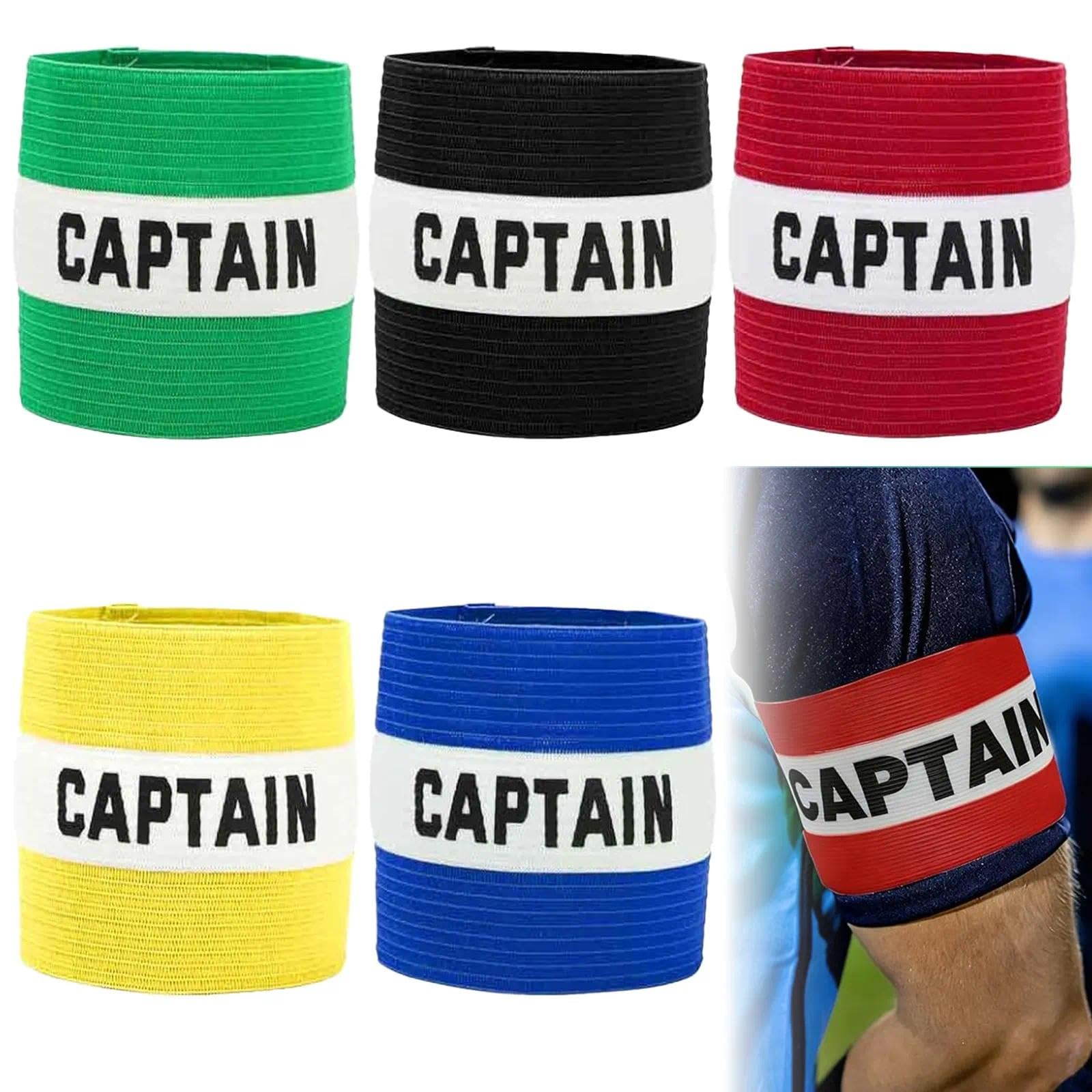 Lobaake 5 Pcs Multicolor Captains Armband Football Arm Bands 32X8Cm