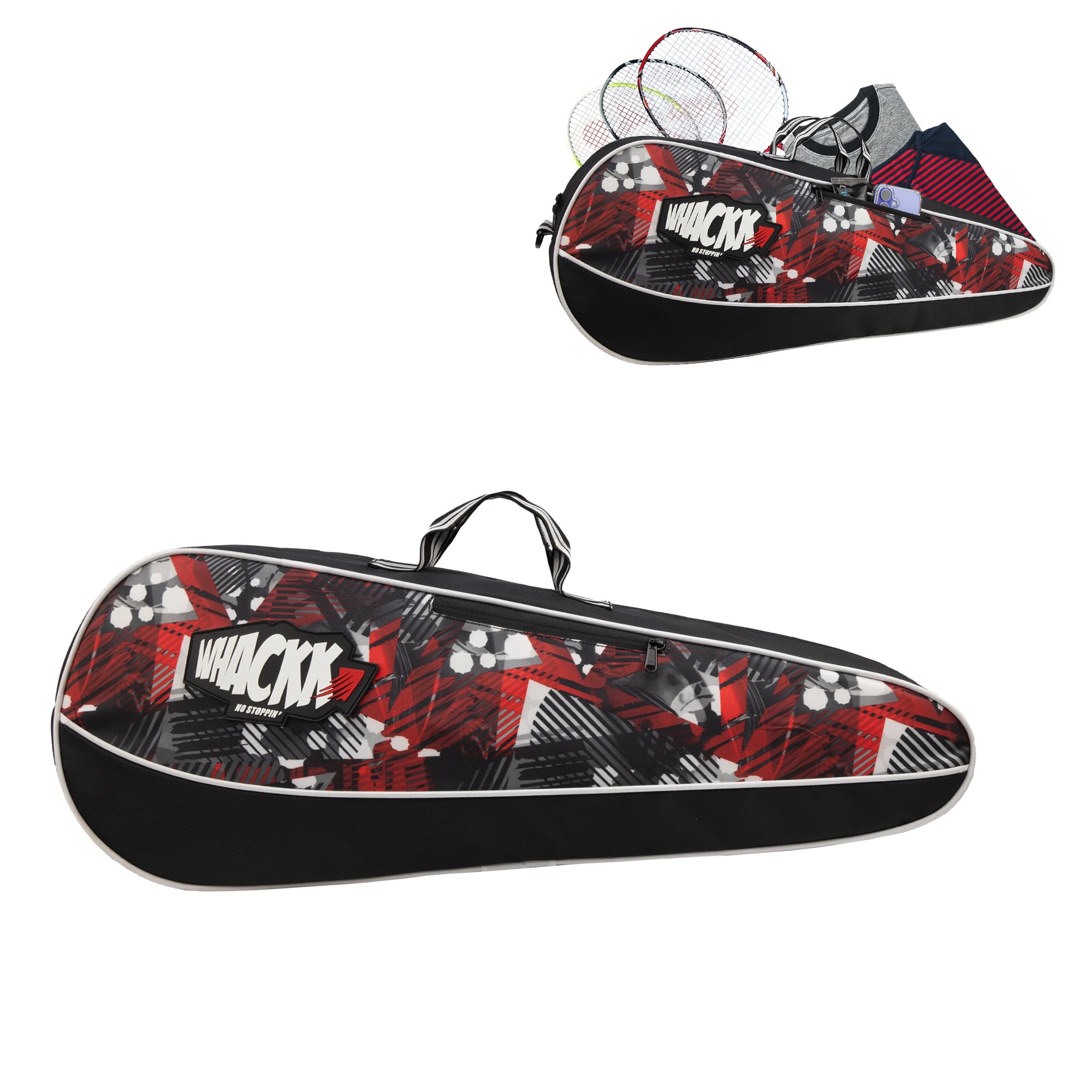 Pro Red, Black 26L Unisex Lightwieght Tennis Badminton Squash Equipment Cover Kit Bag | 4T 6B Racket |Duffel-image-22
