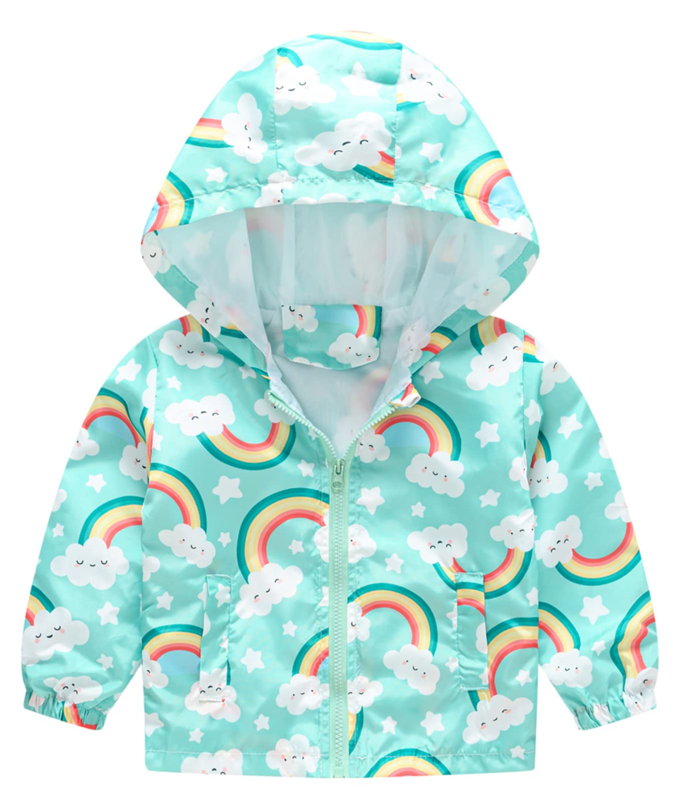 Happy Cherry Kids Boys Girls Fleece Lined Windbreaker Jacket Fashion Prints Hoodie for Fall Winter