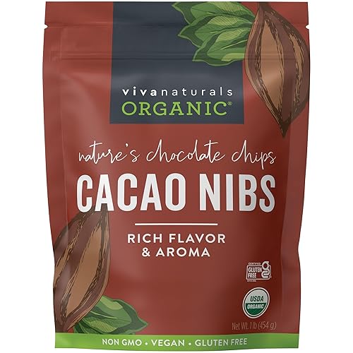 Puntas de cacao orgánicas 1 libra superalimento keto y vegano perfecto para hornear sin gluten batidos de punta de cacao y aperitivos saludables