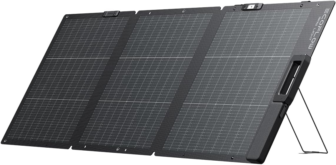 EF EcoFlow 160W Lightweight Portable Solar Panel, Bifacial Design Up to 25% Conversion Efficiency, N-Type Solar Cell, Kickstand, Built-in XT60 Cable, Integrated Solar Angle Guide, IP68 Waterproof