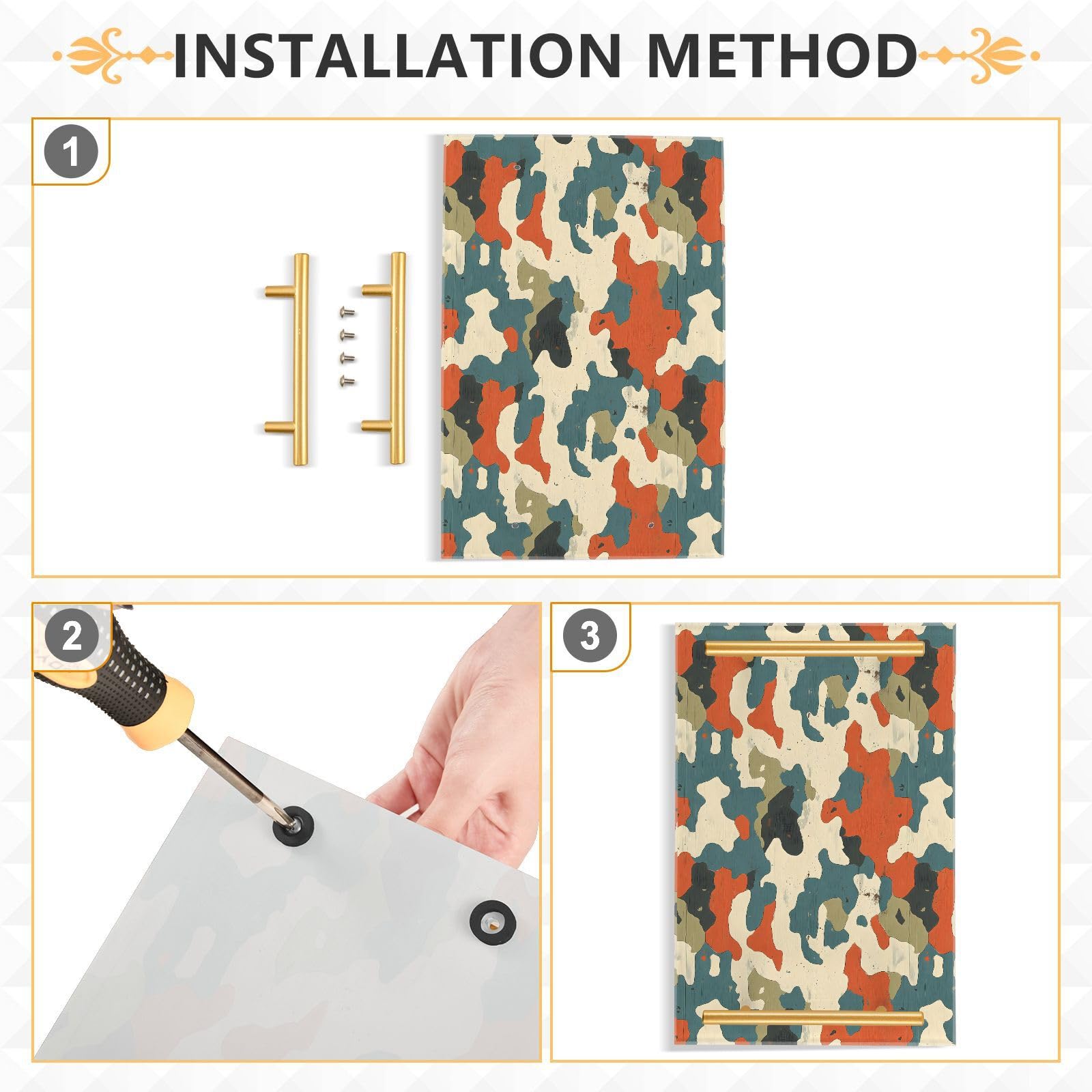 NFMILI Colorful Camo Vanity Tray Rectangle Acrylic Bathroom Tray Serving Trays for Centerpieces Modern Home Decor for Kitchen Bathroom Bedroom Living Room 7.9 × 11.8 in