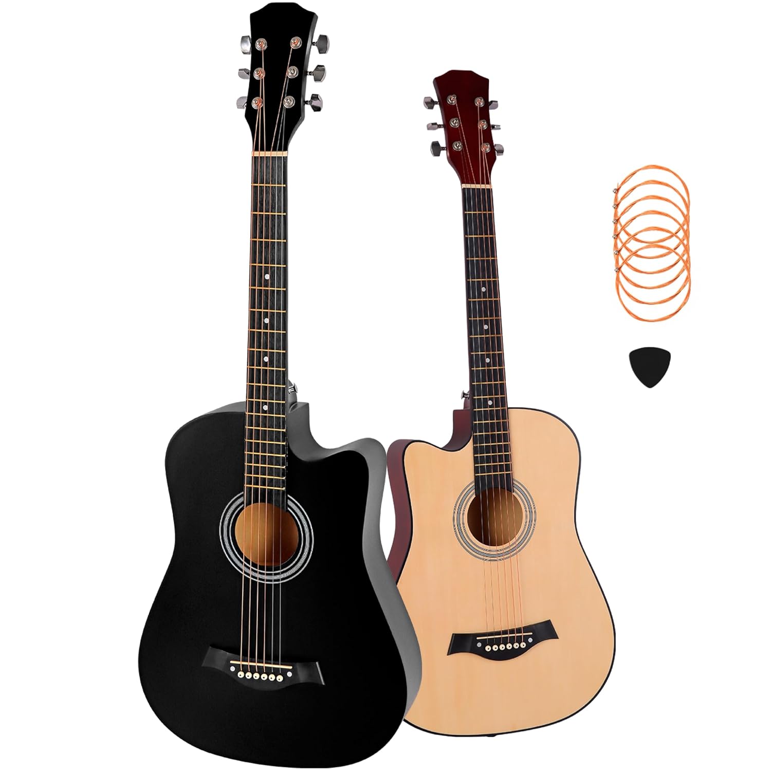 HOLTTER Violão Clássico Acústico para Iniciantes Destros Seis Cordas de Aço Acabamento Fosco Violão Tradicional Seis Cordas (Preto)