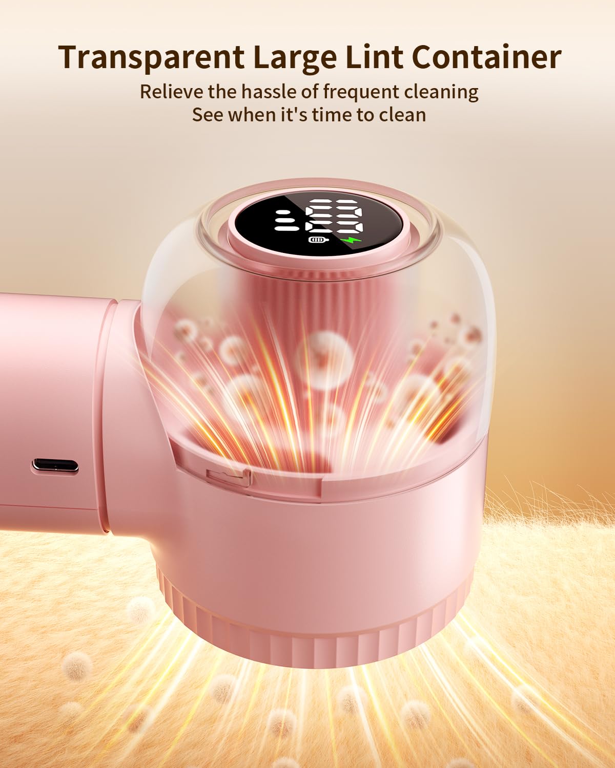 Afeitadora de tela con cepillo para pelusas, afeitadora grande con pantalla digital, removedor de pelusas de 3 velocidades con cuchillas de 6 hojas, afeitadora eléctrica para quitar bolitas para ropa,