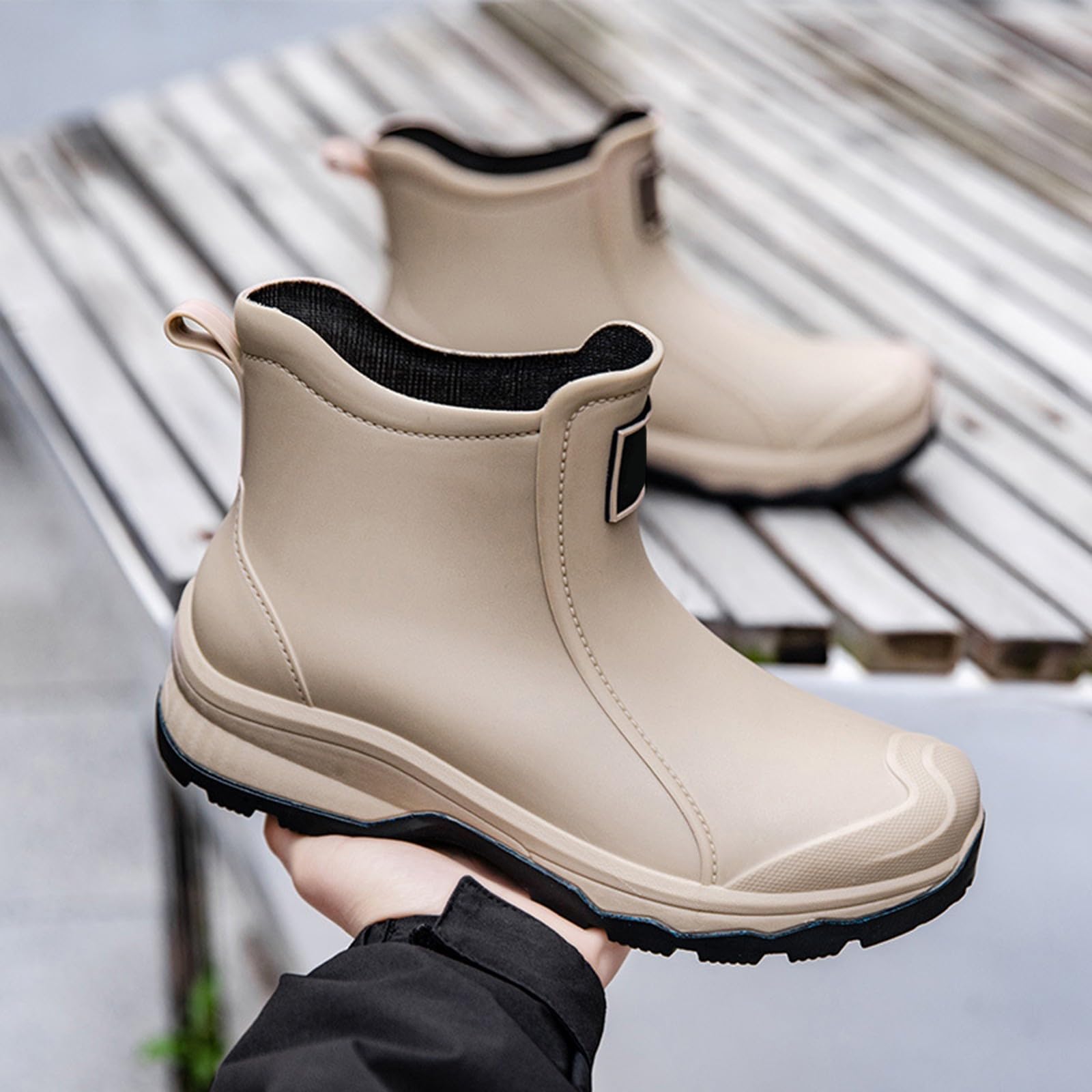 Botas de goma cortas para hombre, botas de lluvia impermeables, botas de goma, botas de lluvia, botas de goma, botas de goma antideslizantes, botas de lluvia, botas de jardín, botas de lluvia