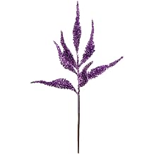 Northlight 21" Purple Glittered Leaves Christmas Spray