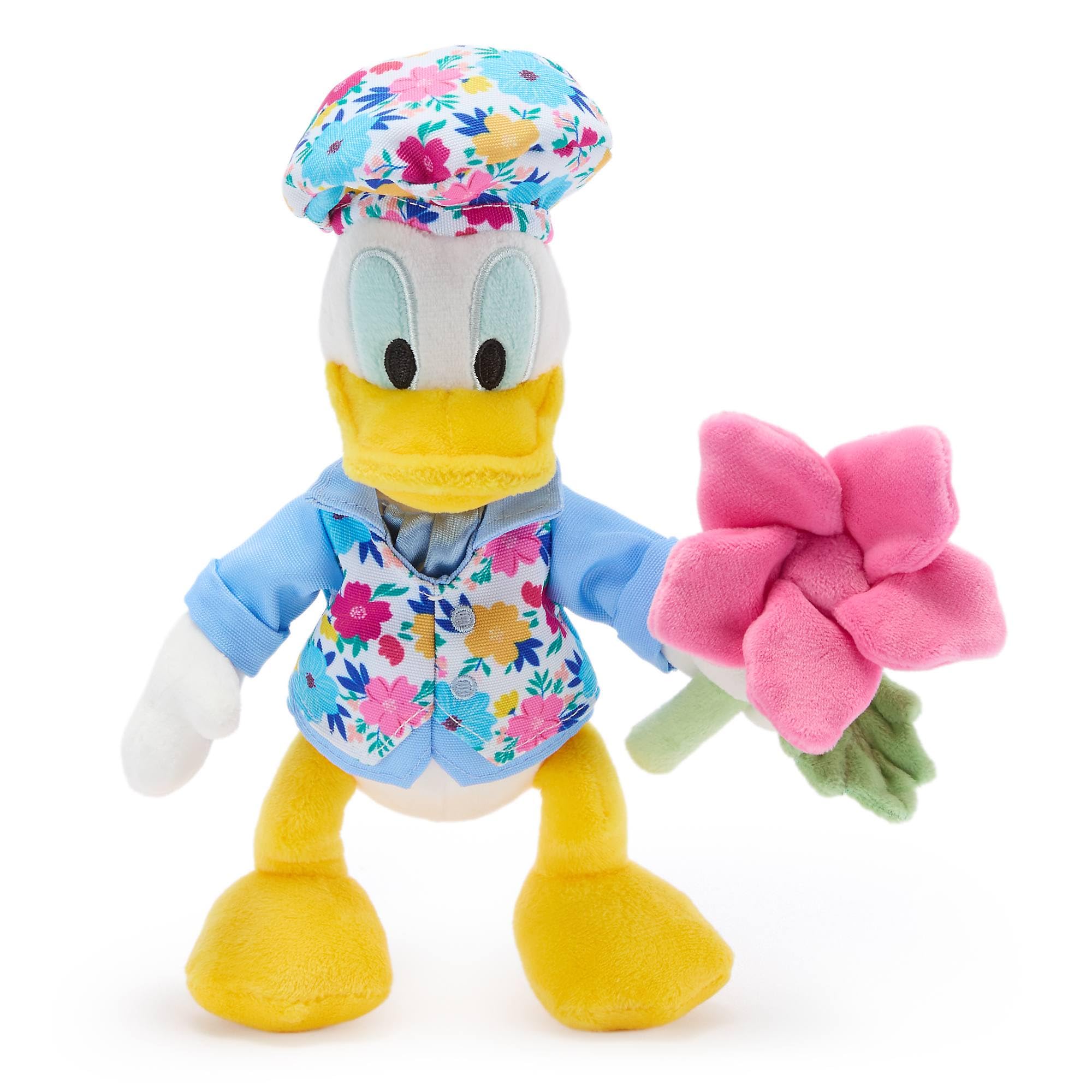 Disney Store Official Donald Duck Summer Floral Bean Bag – Soft Plush Toy 23 x 15 x 20 cm