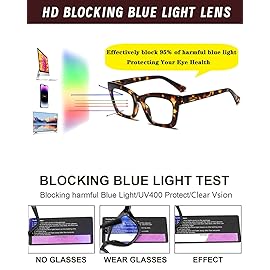 Hubeye Oprah Style Reading Glasses for Women Men Blue Light Blocking Computer Square Readers with Spring Hinge (Black+Pink Tortoiseshell+Tortoiseshell,+3.5)