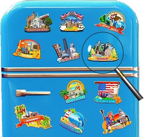 Miniatura 4 de Zacatecas - Imán de madera para nevera, diseño de México, monumentos 3D, recuerdos coleccionables, decoración hecha a mano -2320