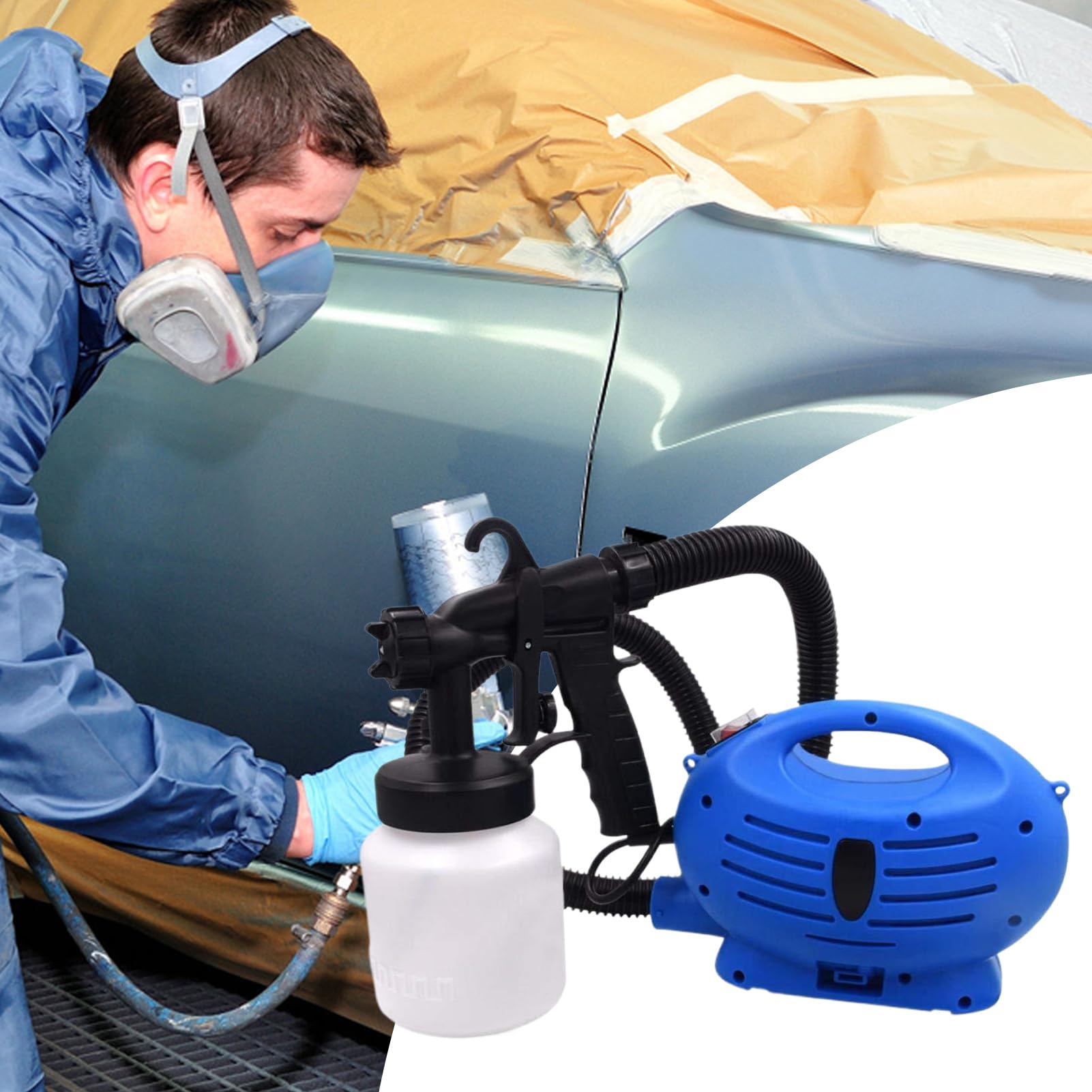 Pistola De Pintura para Muebles Pistola Eléctrica para Pintura De Casas con | Contenedor De 800ml Herramientas De Mejora Y Renovación Para El Hogar Para Muebles Casa Interior Exterior P