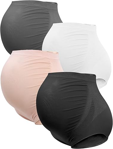 Rnxrbb M-5XL Ropa interior de maternidad Shapewear sobre Bump Plus Size Seamless Support Maternidad Bragas Ropa de Talle Alto