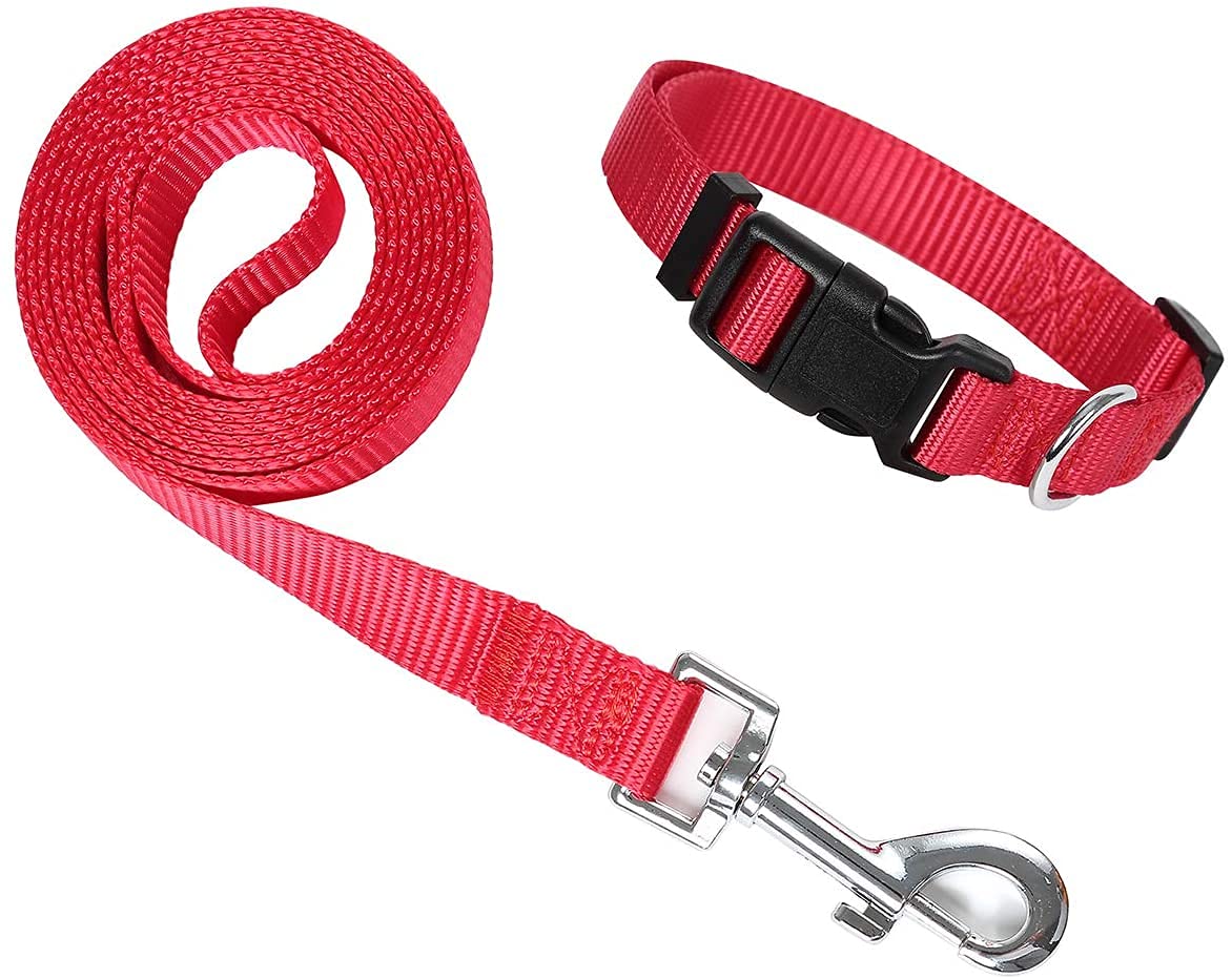 Dog Collar and Leash Set, Adjustable Nylon Pet Collar with Matching Leash for Small Medium Dogs, Quick Release and Breathable Collar and Leash (Medium, Red) (B09GG2VQ2C) Amazon Price History, Amazon Price Tracker