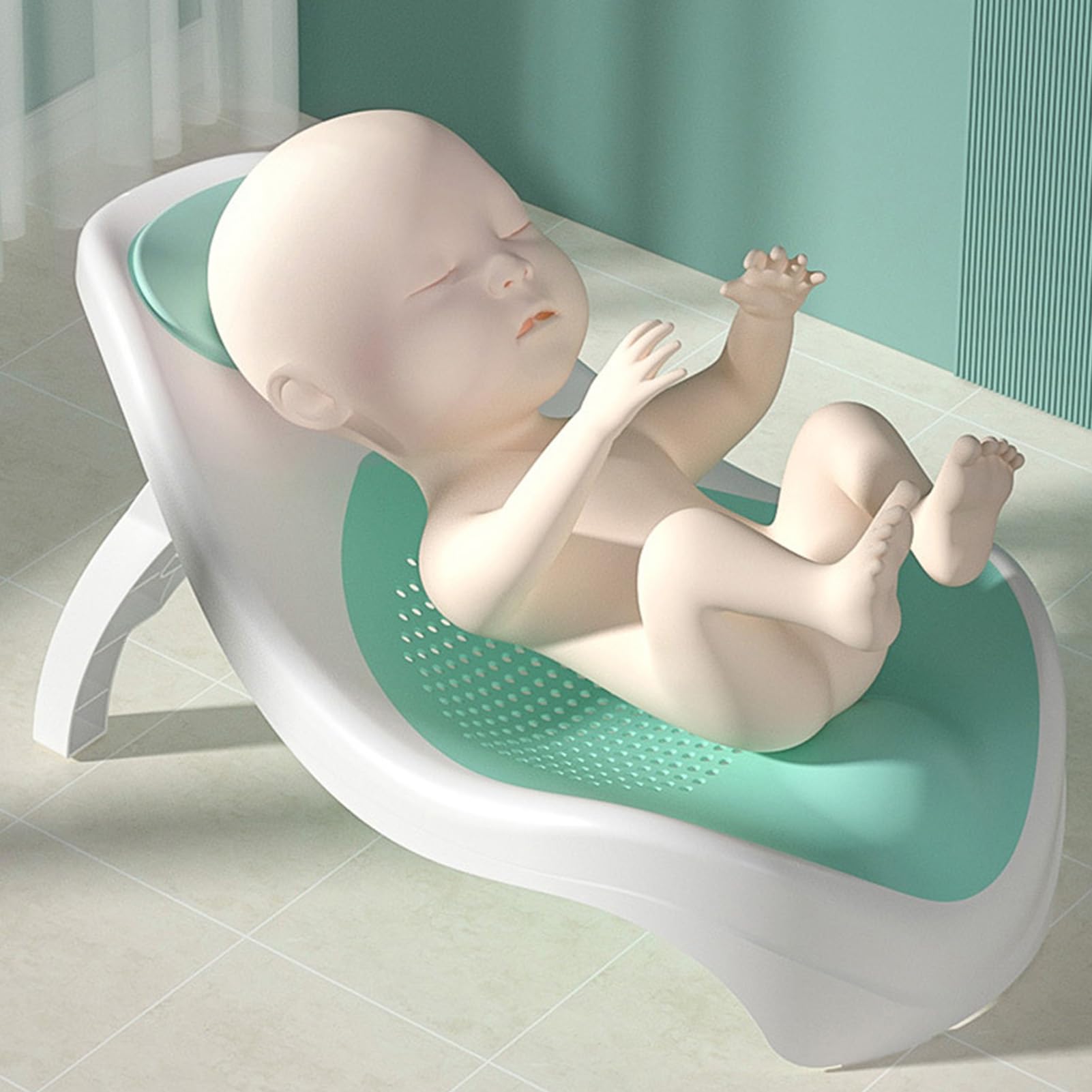 Soporte de baño para bebé plegable ideal para baños pequeños de casa 7