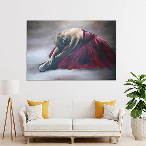 Miniatura 4 de Zelbuck Póster de pintura al óleo de ballet para mujer, lienzo, decoración de pared, decoración del hogar, sala de estar, estética, 24 x 36
