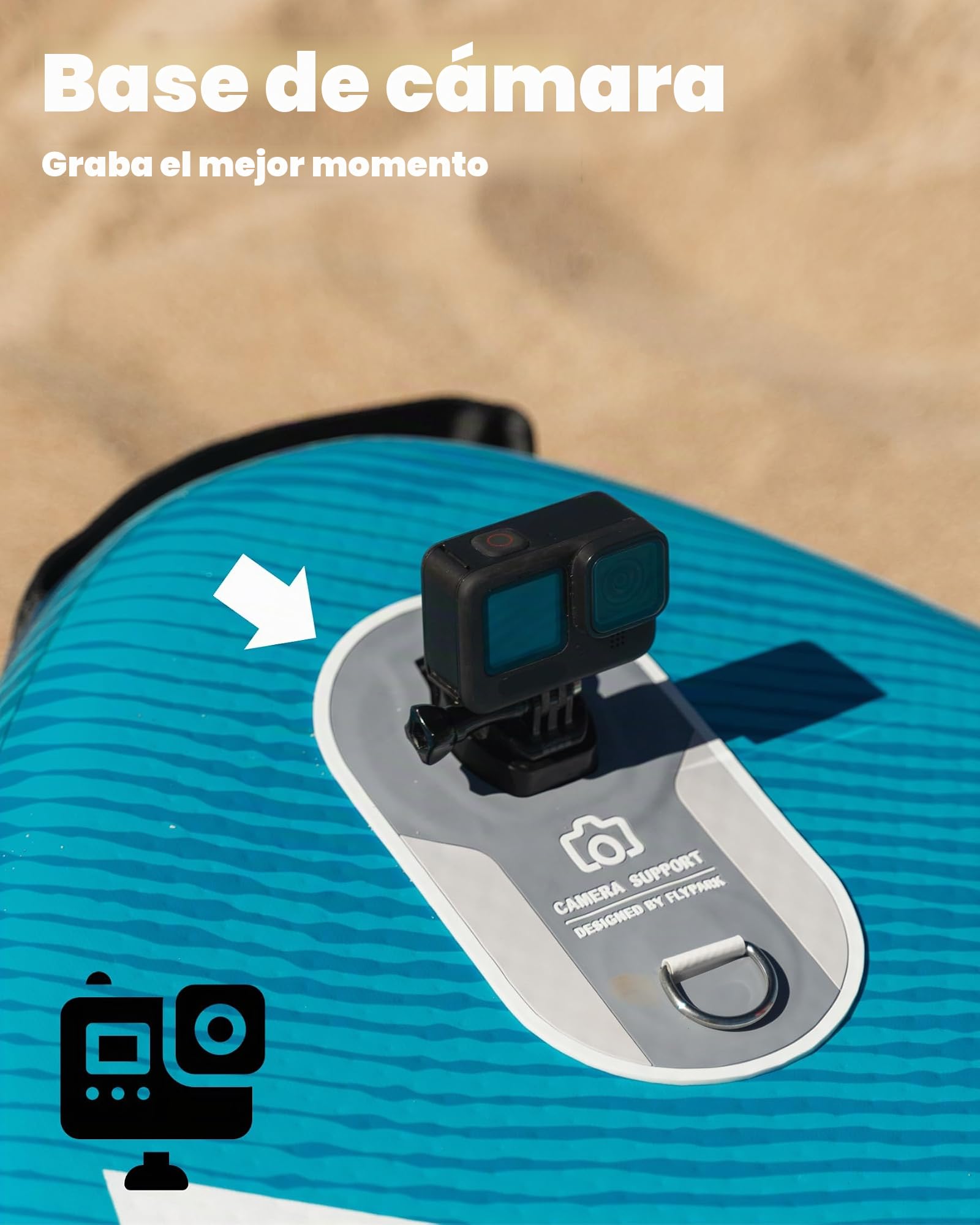 Flypark Tabla de Remo Inflable Estable de Pesca y Familia de 10 pies 8/11 x 35 Pulgadas, Tabla de Remo Inflable Extra Ancha, rodamiento de 430 Libras, Tabla de Remo de pie, Soporte de cámara, Correa