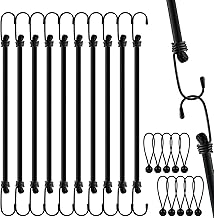 Set of 10 Elastic Straps with Hooks, Includes Extra Strong Tie Down Straps with Hooks, Waterproof Tarpaulin Tensioners, Elastic Luggage Tensioners, Expander with Hooks for Different Loading Secures 30