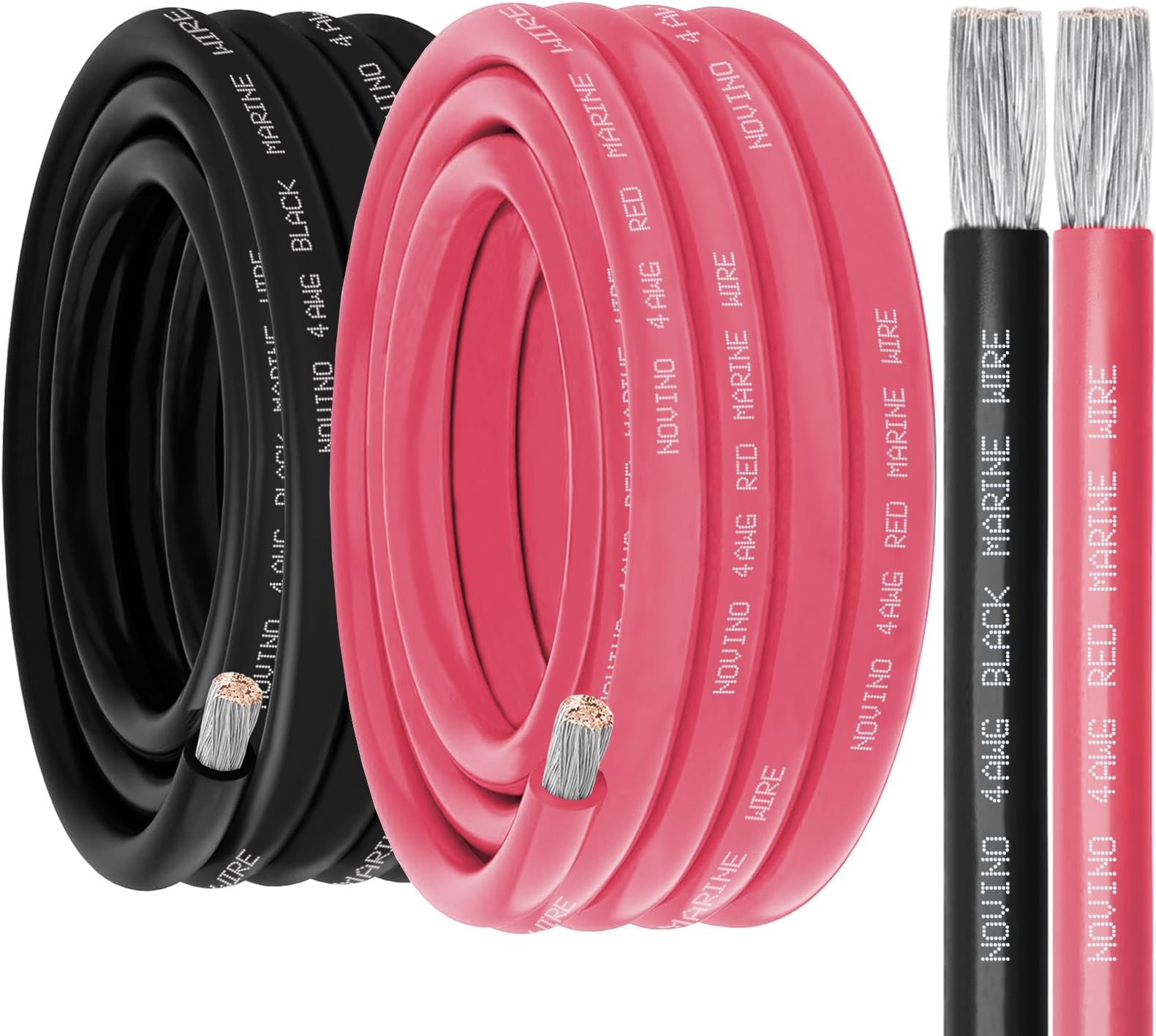 4 Gauge Marine Wire 4 AWG Marine Grade Wire Include 4 Gauge 20FT Red & 20FT Black,4 AWG Tinned Copper Oxygen-Free Cable for Automotive Boat Camper Trailer Speaker Battery Lighting Solar Panel Outdoor