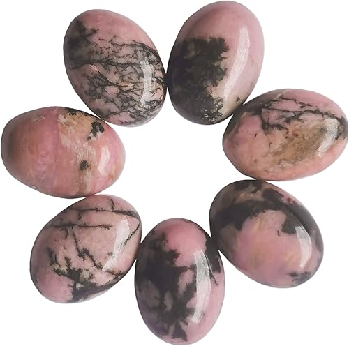 Miniatura 4 de Bacatgem 7 cuentas ovaladas de lapislázuli con parte trasera plana, piedras preciosas de cristal para hacer joyas, bricolaje, 0.71 x 0.51 pulgadas