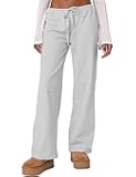 Ugerlov Women's Wide Leg Striped Pants Casual Drawstring Elastic Low Rise Pajama Pants Lounge Wear Trousers