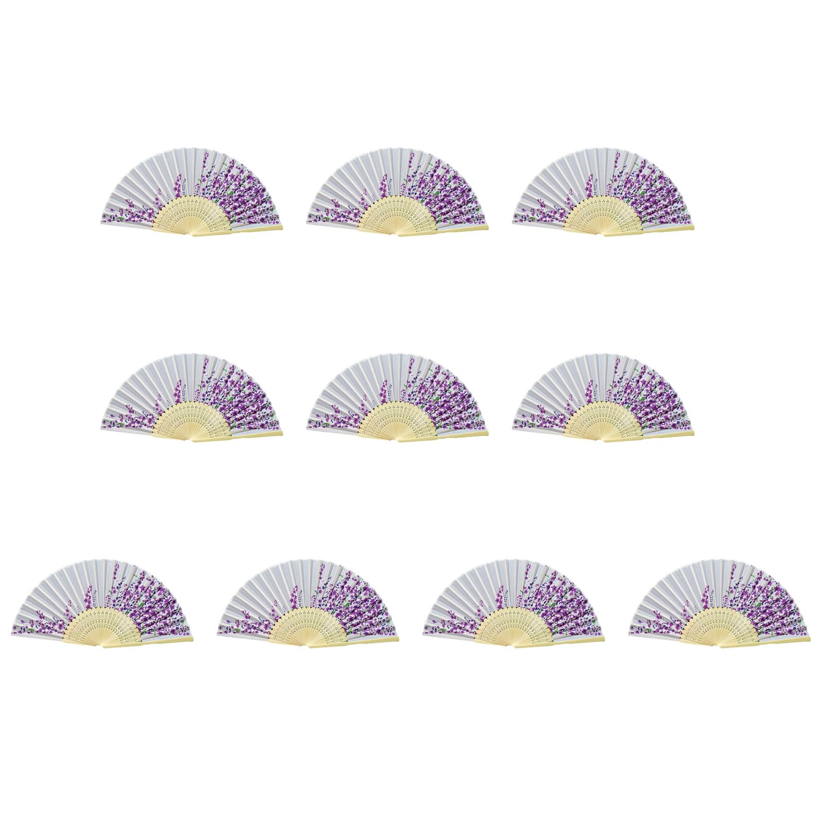 Tsophreniq Of 10 Bamboo Folding Fans Traditional Chinese Handheld Fan with Elegant Carvings for Cooling and Decoration Bamboo Fan