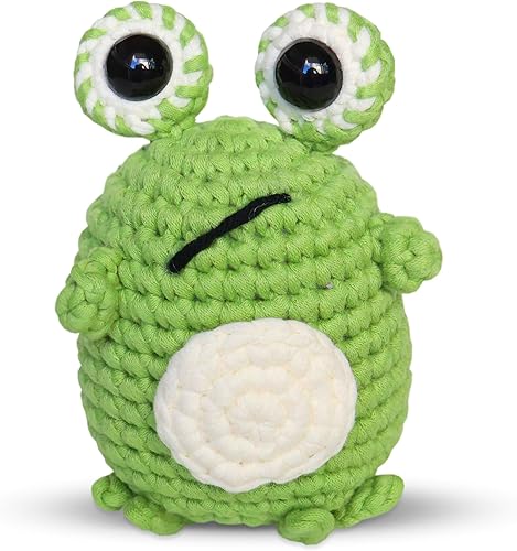 Miniatura 2 de Kit de ganchillo para principiantes, rana, kit de animales de ganchillo con video paso a paso, juego completo de manualidades para adultos y niños,