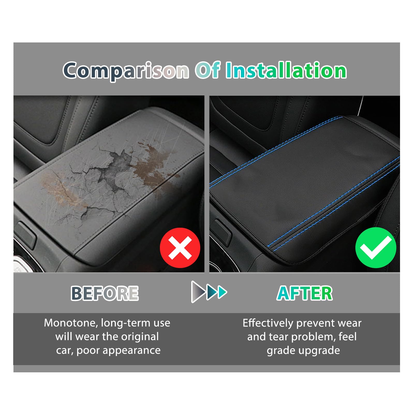 GAFAT Compatibile con Hyundai Tucson NX4 2021-2023 2024 (Automatico) Copertura per Bracciolo Centrale, Tucson 2023 Protezione per Braccioli, Rivestimento in Pelle PU, Accessori Tucson NX4 (Blu)