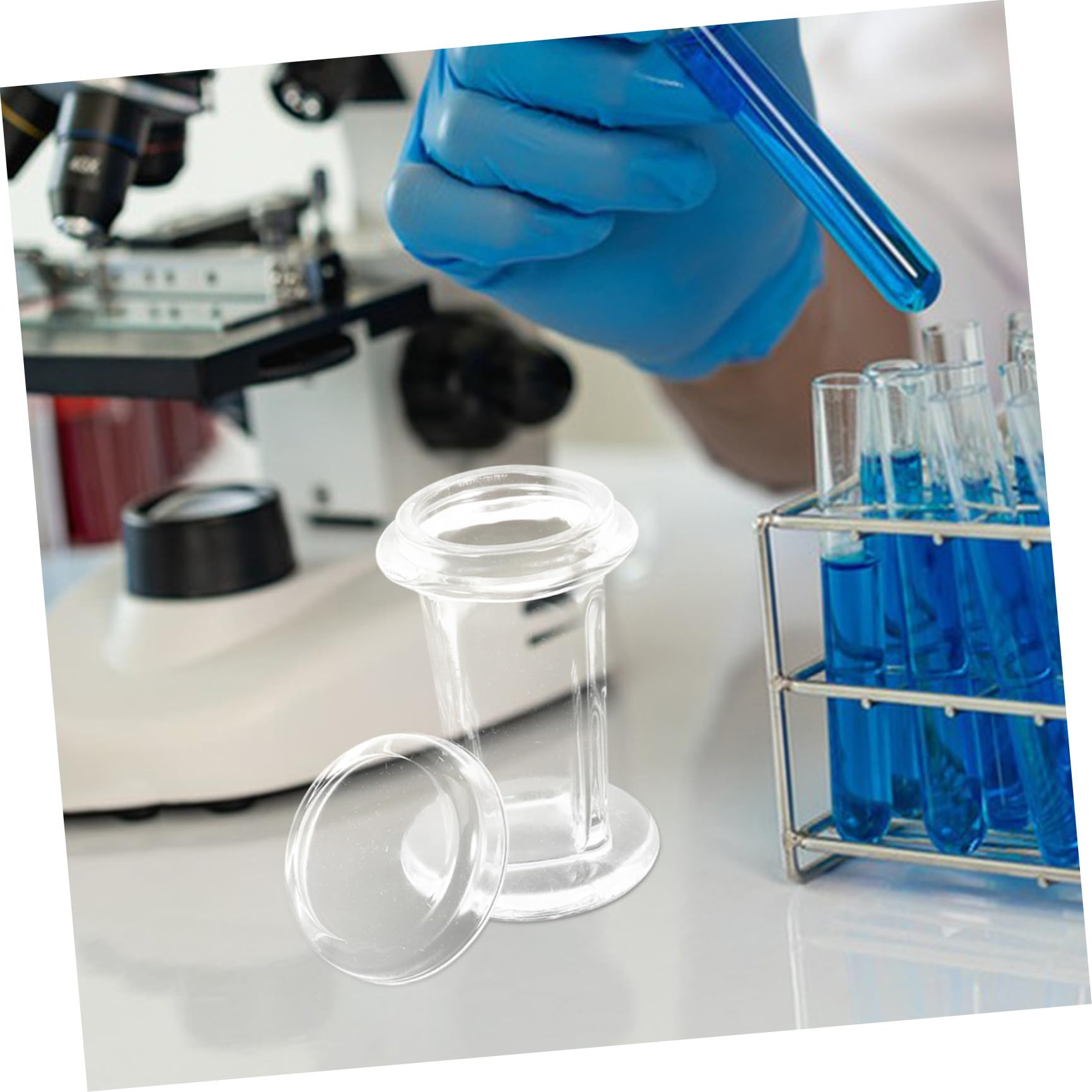 Tarros de Tinción de Vidrio con Tapa Transparente para Portaobjetos, Frascos de Laboratorio Resistentes y Duraderos para Biología y Botánica