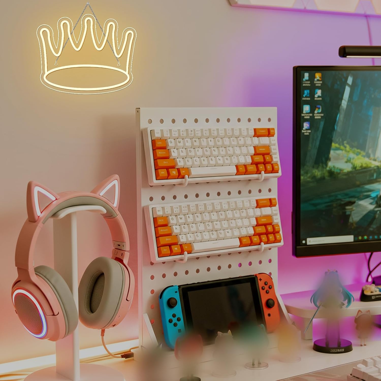 Crown Neon Signs Led Crown Neon Light Large Wall Hanging Lights Art Decor Neon Lights for Bedroom Kid Room Shop Apartment Dorm Birthday Party Wedding(Warm White) - Image 8