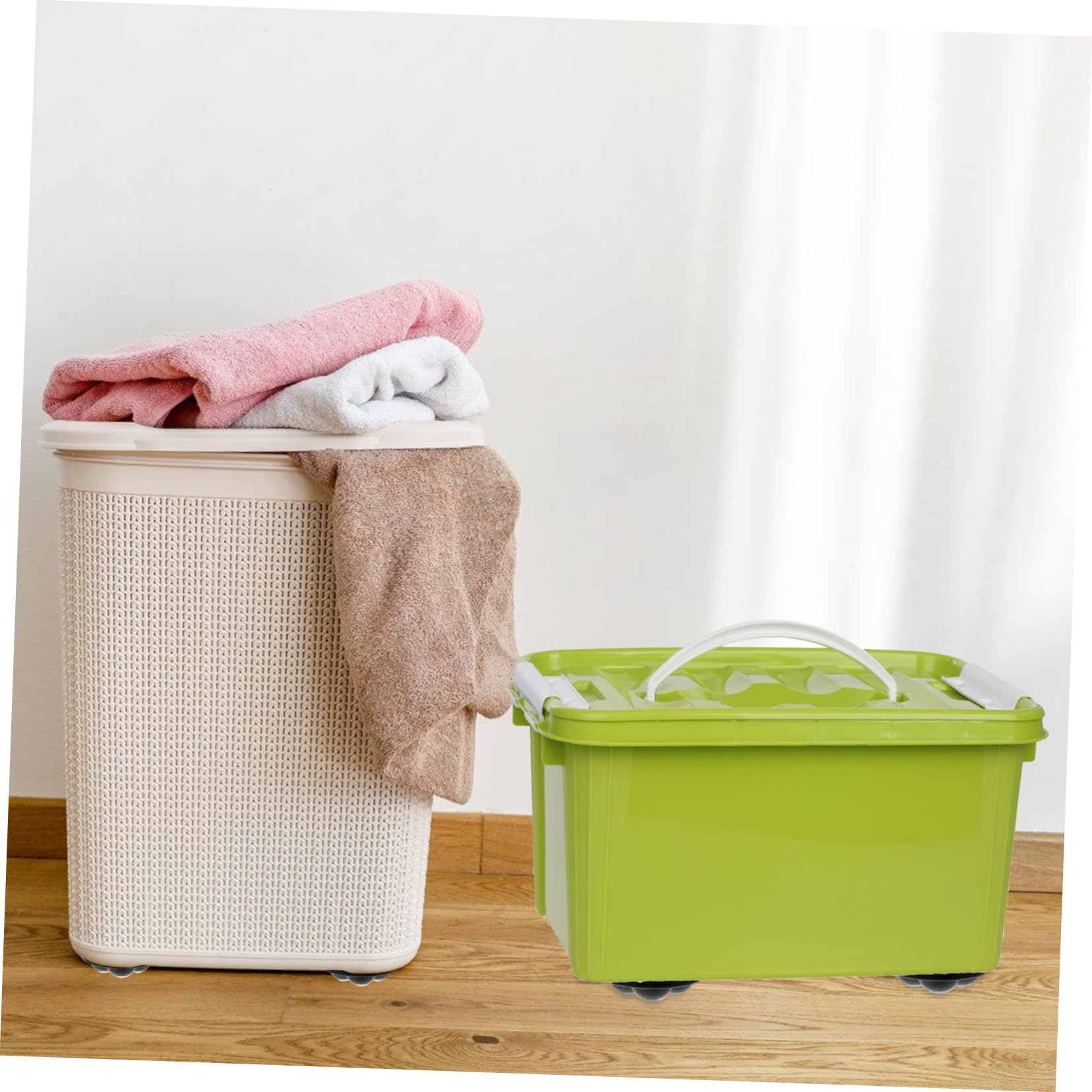 PRETYZOOM 4pcs Paste on Casters for Storage Boxes No-Drill Mini Swivel Casters Adhesive Casters Wheels Universal Wheel for Appliances