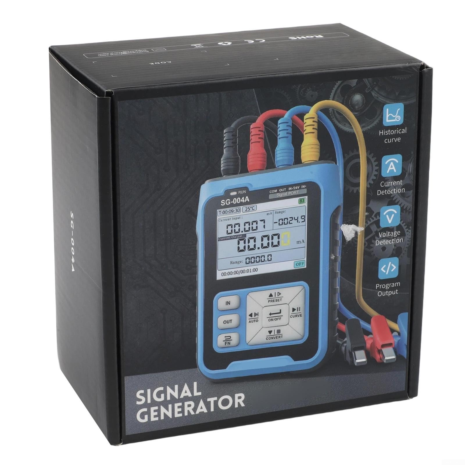Calibrador de generador de señal de mano, probador de bucle SG-004A 4-20mA con batería de 3000mAh, LCD de 2.4 pulgadas para transmisor de presión, frecuencia, voltaje, medición de resistencia