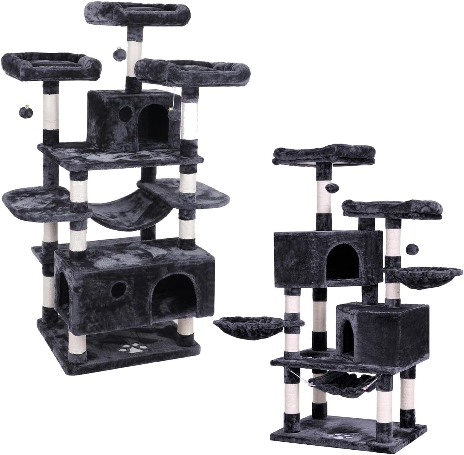 BEWISHOME Tall Cat Tree for Indoor Cats Bundle with Large