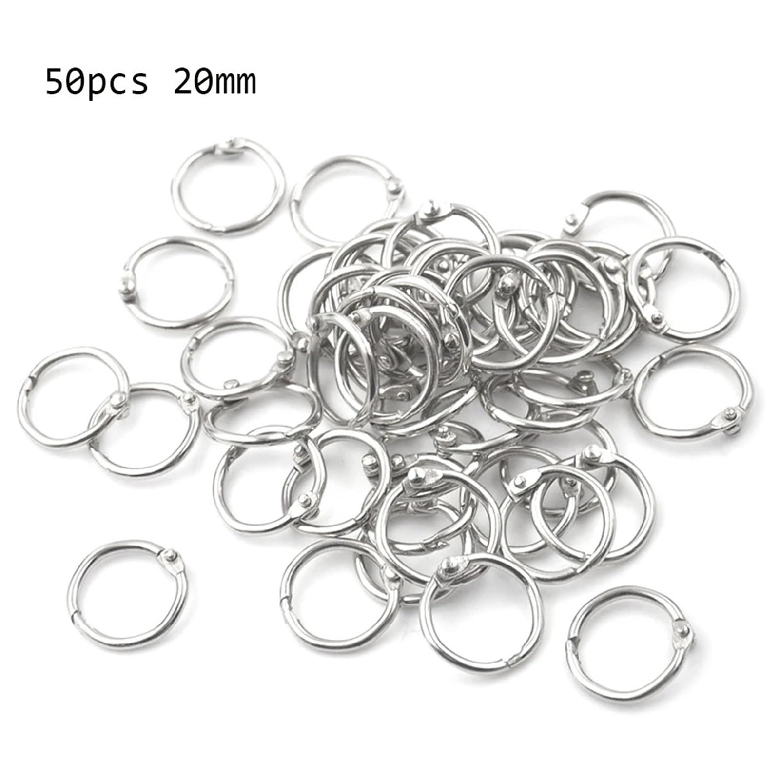 50pcs Metall Ring Binder Staple Buch Bindemittel Alben Losenblatt Buch Hoops 15-80 mm Lose Blattring Keychain Office Binding Supplies
