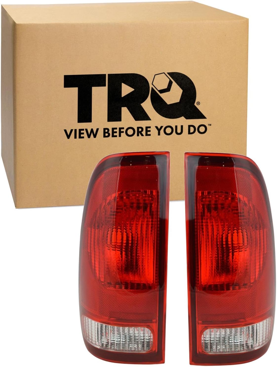 TRQ Driver & Passenger Tail Light Assembly Set for 1997-2003 Ford F-150, 2004 Heritage, 1999-2007 F-250/F-350 Super Duty - Direct Fit FO2801117