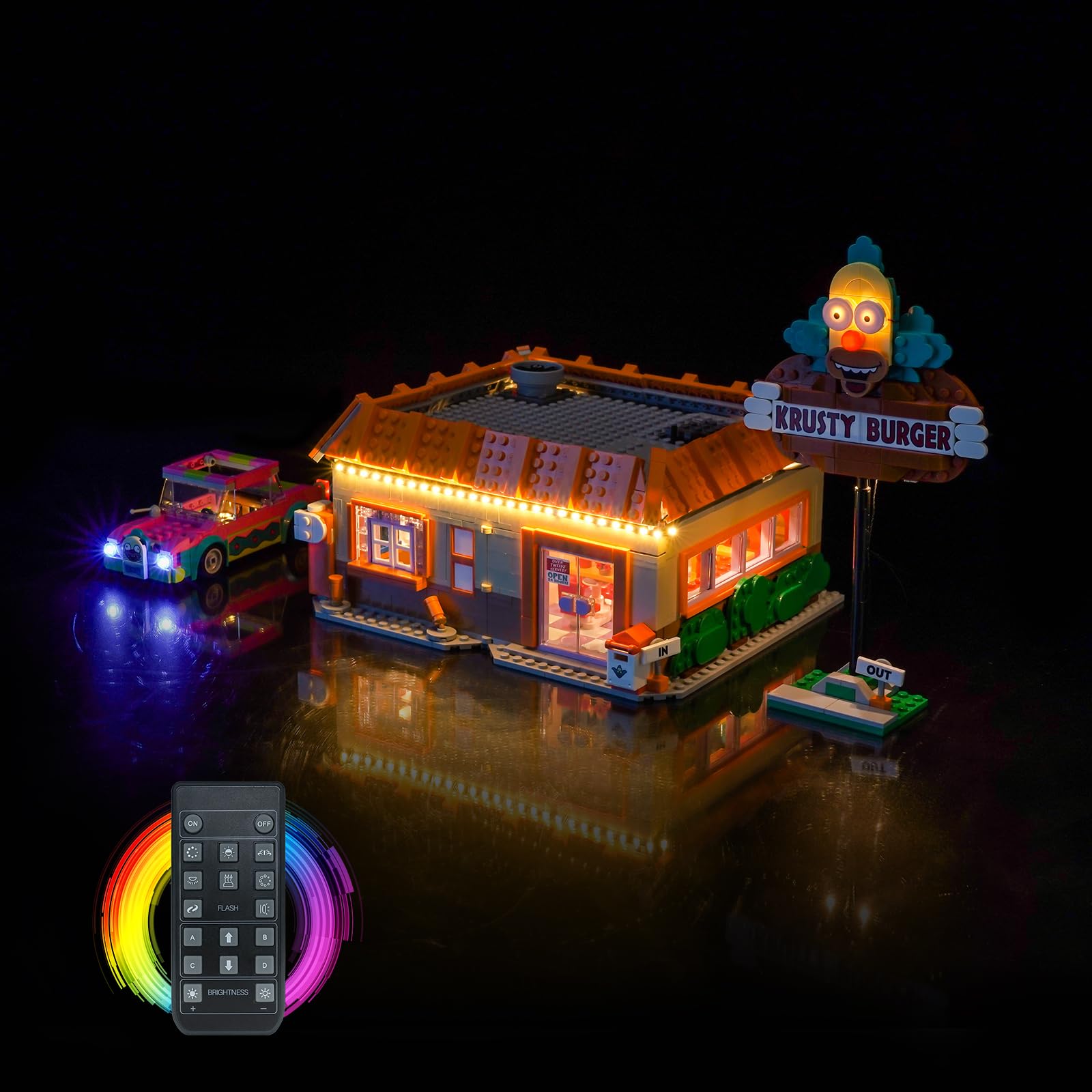 Remote Control Led Light Set Compatible with Lego The Simpsons: Krusty Burger 10352 (No Model) - Image 2