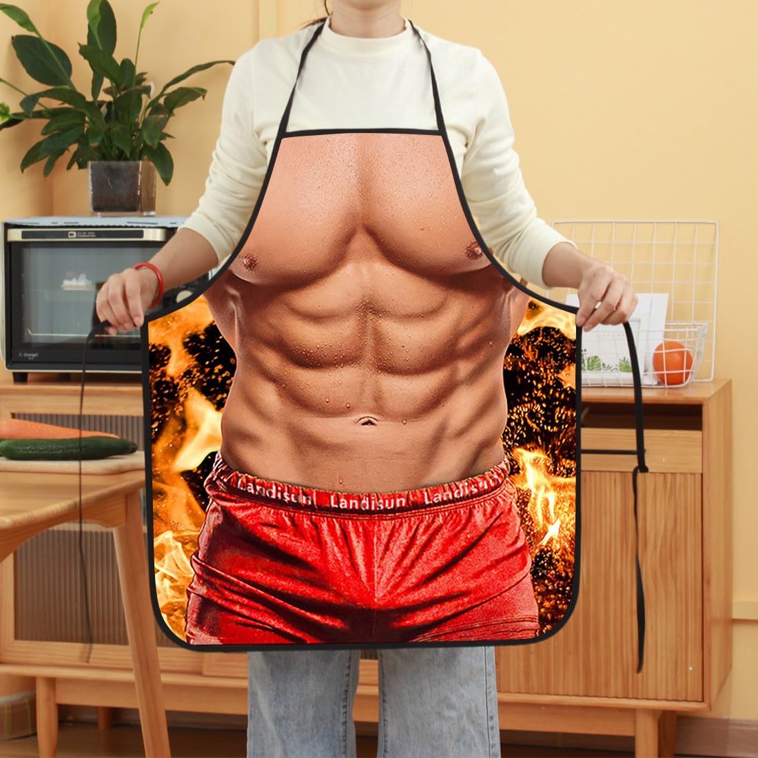 Tablier BBQ pour homme, nouveauté de cuisine, tablier sexy, amusant, pour homme, cadeau pour fête, cosplay, grille, cadeau de Saint-Valentin