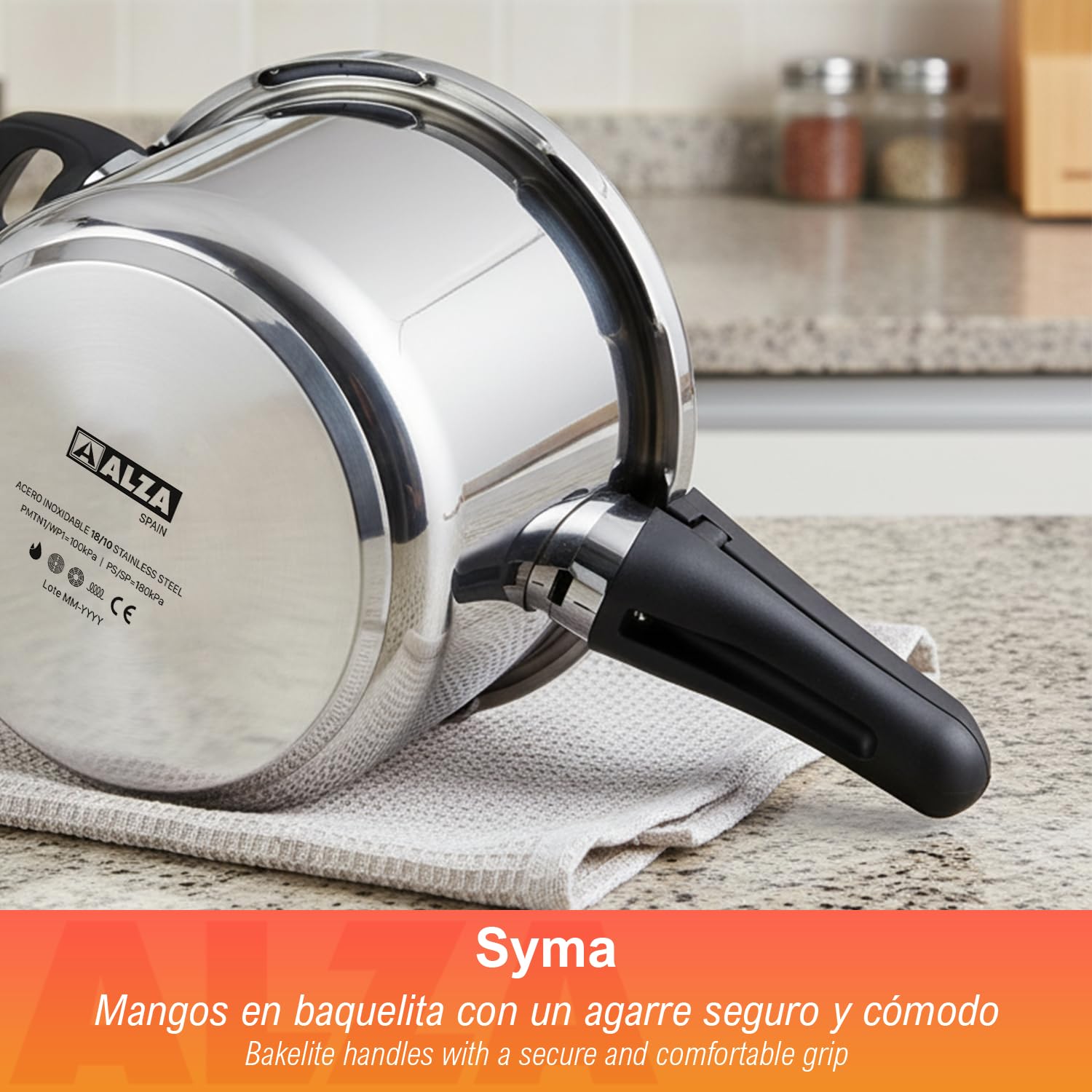 Alza Syma - Duplex de Ollas Express Rápidas 4+6L, Acero Inoxidable 18/10, 5 Sistemas de Seguridad, Todo Tipo de Cocinas, Inducción, Ahorro de Energía