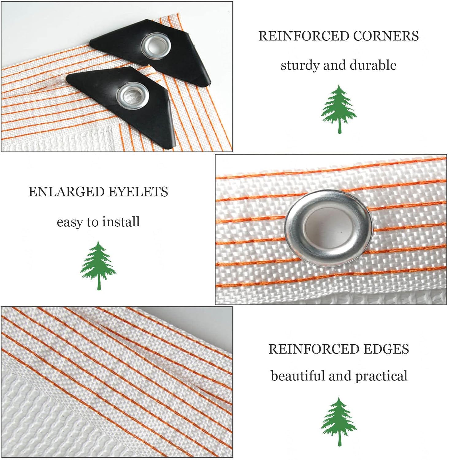 Greenhouse Shade Nets, Sunblock Shade Cloth, 2x3/3x4/4x5/5x6m Shade Sail, White Shade Netting with Grommets, 80% Shading Rate,White-2x3m(6.6 * 9.8ft)