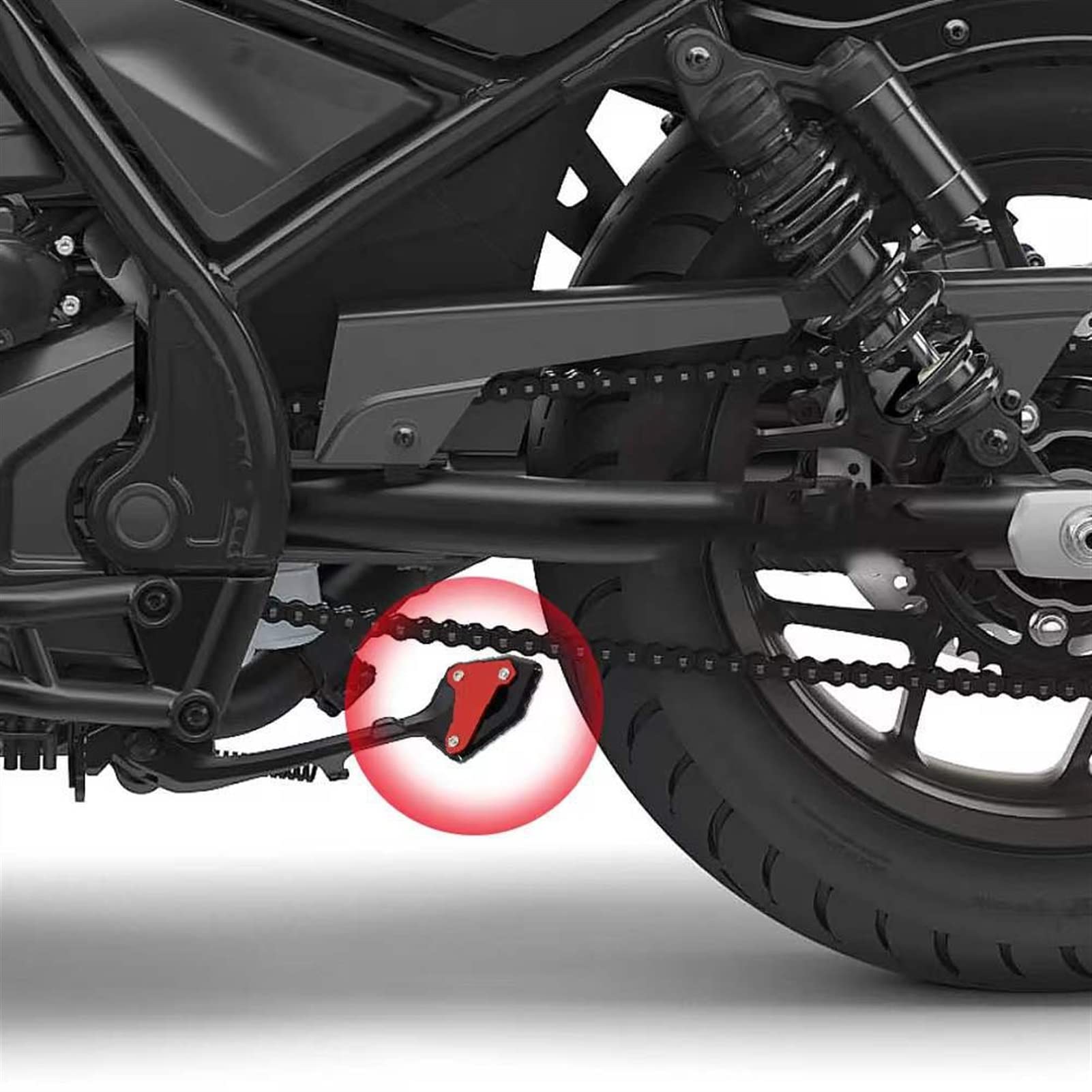 Support Latéral Pied Moto Rebel 1100 CMX1100 DCT 2021-2022 - Extension Béquille Latérale Noir