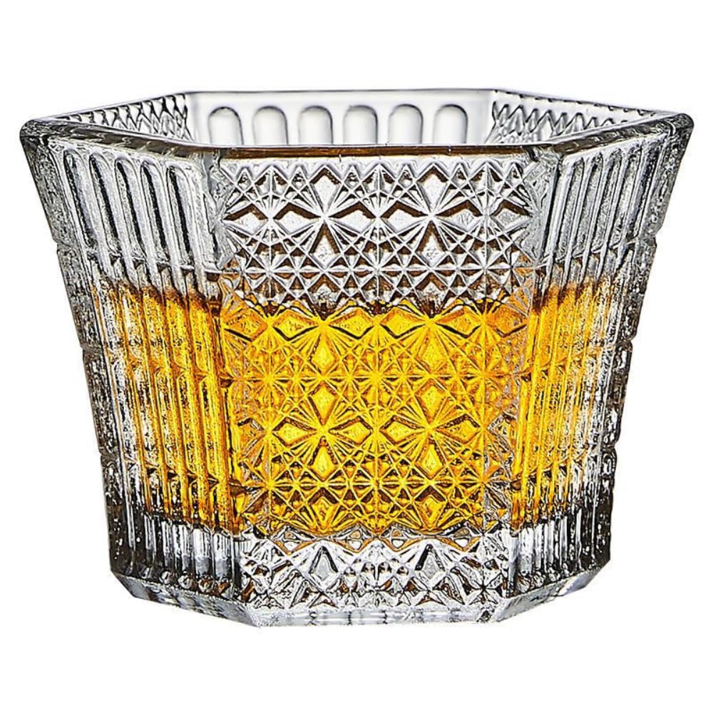 2 szt. 70 ml sześciokątny filiżanka do herbaty ze szkła kryształowego Szklanka do whisky Master Cup do domowego baru