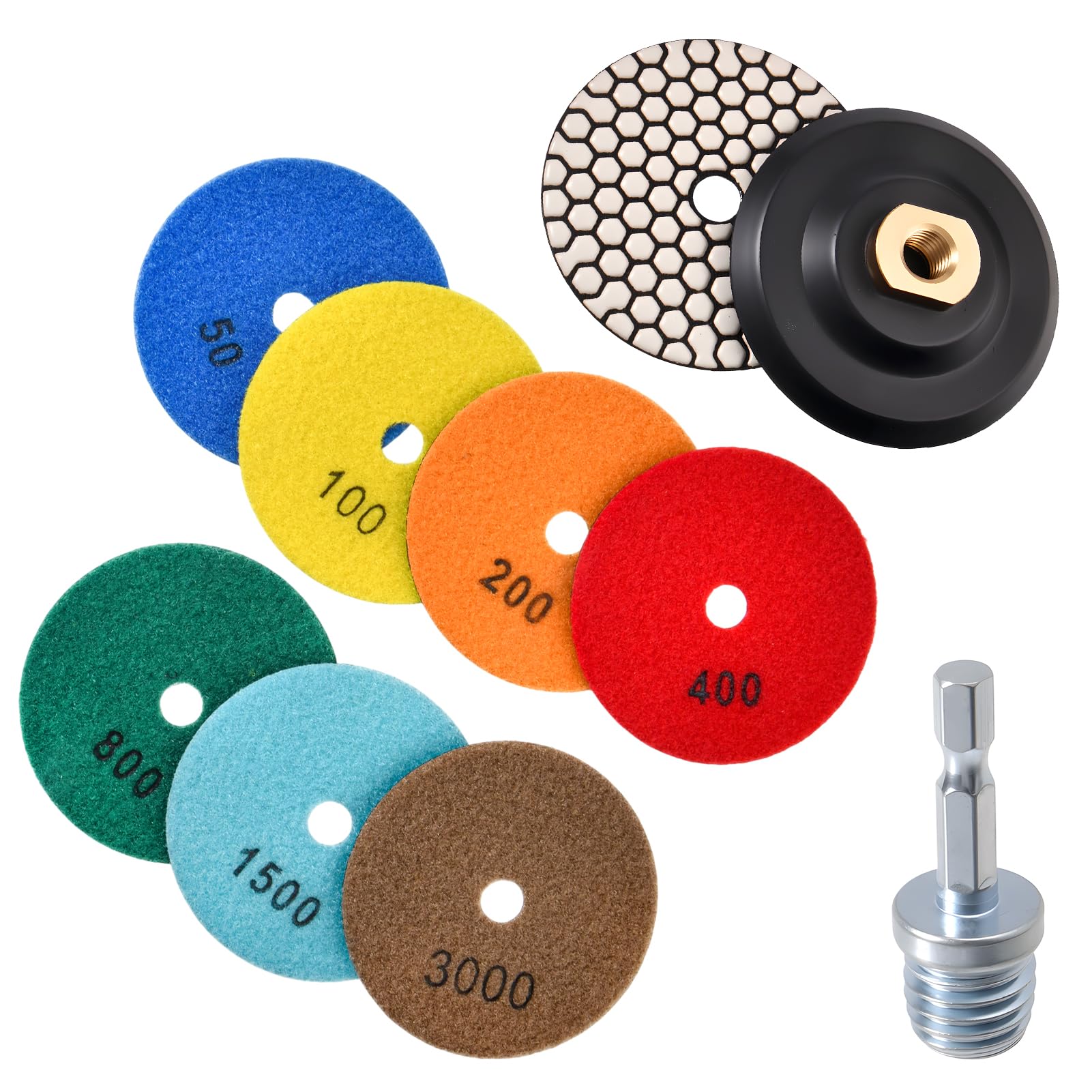 Tampons de polissage pour granit sec meulage marbre et pierre 10,2 cm