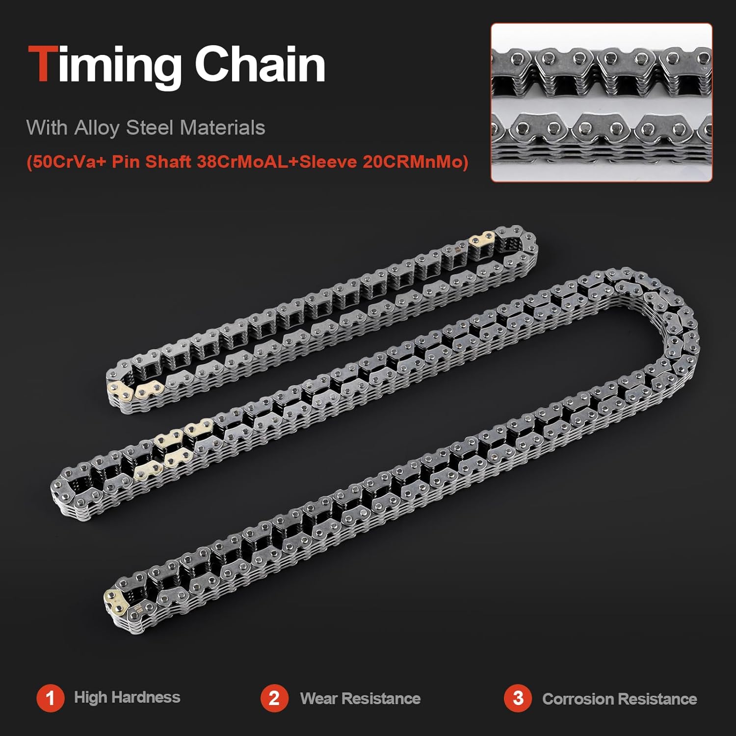 Engine Timing Chain Kit W/Tensioner & Guide [DOHC, L4 2.4L Only] Compatible with Acura ILX 13-15, TSX 09-14 & Honda Accord 08-12, Civic 12-15, CR-V 10-14, Crosstour 12-15, For# 14401R40A01